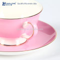 Hot Sale Pure Color Promotional Fine Ceramic Bone China Tea Coffee Cup And Saucer